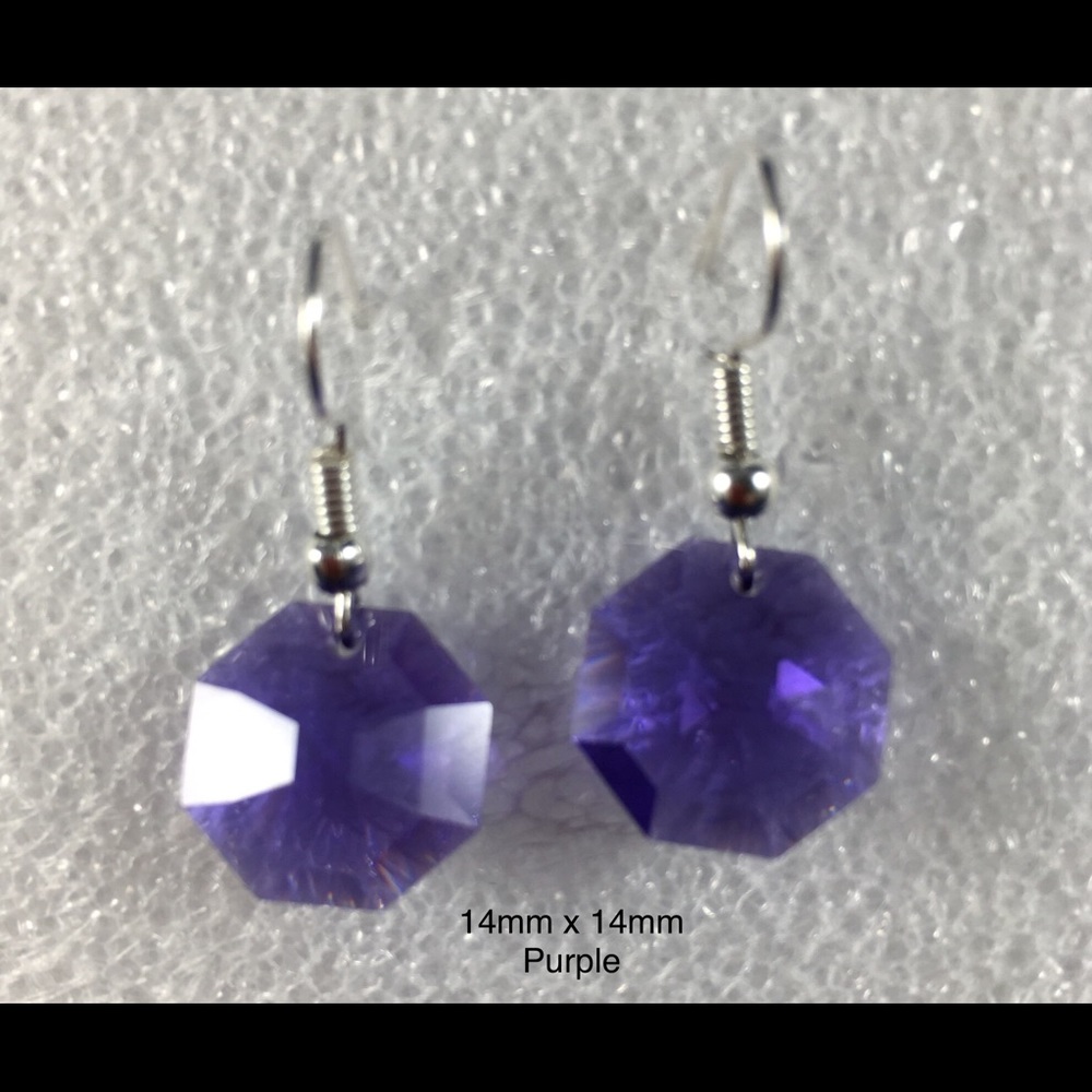 Swarovski Austrian Crystal 14mm Octagon Earrings